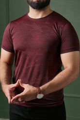 Textured T-Shirt - Maroon